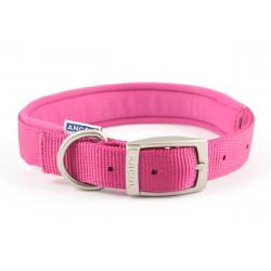 Ancol Padded Nylon Collar Raspberry